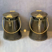 Pair of Steel and Brass Dairy Cans