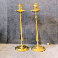 Pair of Tall Brass Art Nouveau Candlesticks CS226