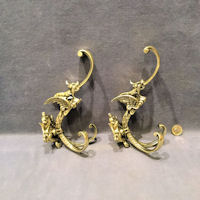 Pair of Triple Brass Hat and Coat Hooks CH934