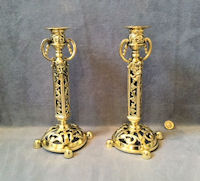 Pair of WT&S Brass Candlesticks