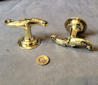 Pair of WT&S Brass 'T' Door Handles, 3 pairs available DH733
