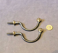 Pair of Wrought Iron and Brass Gun Hooks, 3 pairs available H35