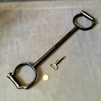 Pair of Wrought Iron Bar Handcuffs with Key PT207
