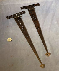 Pair of Wrought Iron T Door Hinges H71