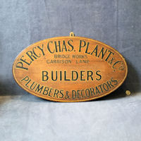 Percy Chas Plant & Co Wooden Nameplate