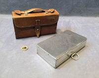Pewter Sandwich Box in Leather Case