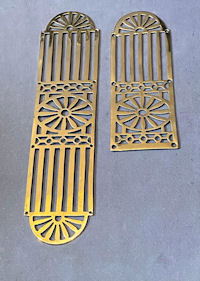 Pierced Brass Fingerplates, 2 very similar large available & 2 matching smaller FP586