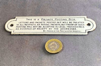 Private Posting Box Enamel Plaque NP451