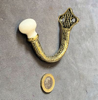 Run of Brass & Ceramic Hat or Coat Hooks, 5 available CH167