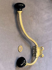Run of Large Brass & Ceramic Hat & Coat Hooks, 5 matching available CH164