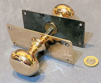 Run of Pink Brass Door Handles, 5 pairs available DH1138