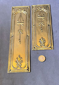 Run of Pressed Brass Fingeplates, 6 large & 5 small available FP278