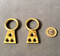 Run of Unused brass Hanging Eyes, 12 pairs available PH32
