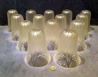 Set of 14 Cut Glass Lamp Shades