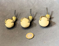Set of 3 Brass & Ceramic Casters C54
