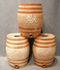 Set of 3 Glazed Doulton Stoneware Barrels