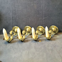 Set of 4 Brass Electric Wall Lights