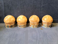 Set of 4 Decorated Glass Lamp Shades S341