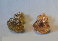 Pair of Amber Glass Drawer Knobs, 3 pairs available CK311