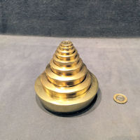Set of 9 Circular Brass Shop Weights W354