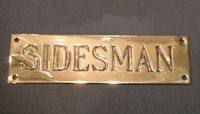 Sidesman Brass Plaque NP190