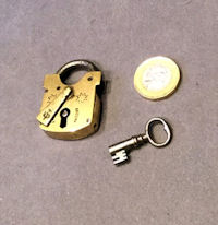 Small Brass Padlock and Key PL58