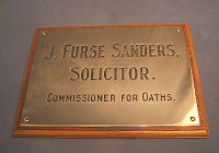Solicitor's Brass Name Plate NP47   