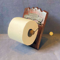 Stained Oak & Cast Iron Loo Roll Holder LR48
