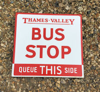Thames Valley Bus Stop Enamel Sign