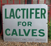 Thorley Lactifer For Calves Enamel Sign S403