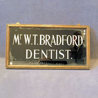 W.T Bradford Dentist Glass Nameplate NP389