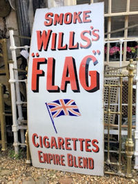 Wills Flag Cigarette Enamel Sign