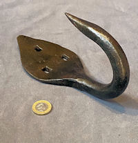 Wrought Iron Wall Mounted Game Hook H48
