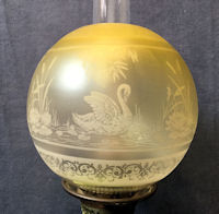 Yellow Swans Oil Lamp Shade