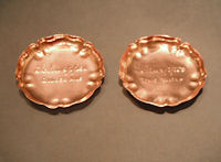 Pair of Schweppes Copper Bottle Coasters A58