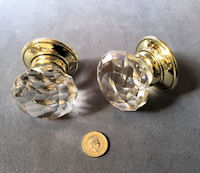 Pair of Cut Glass Door Handles, 2 pairs available DH790
