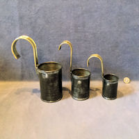 Set of 3 Steel & Brass Dairy Measures DP261