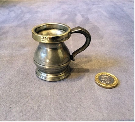 1/4 Gill Brass and Pewter Spirit Measure — Brass, circa 1900