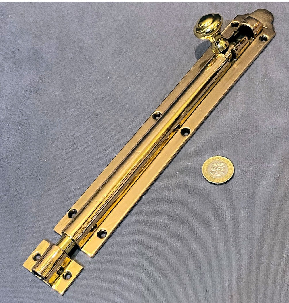10" Pink Brass Door Bolt — view 3