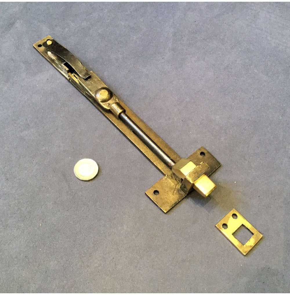 10" Recessed Brass Door Bolt — view 2