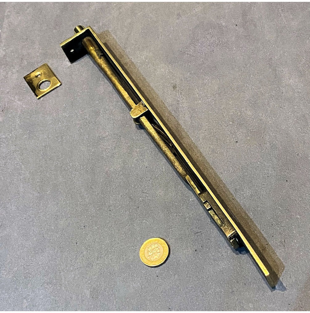 12" Recessed Brass Door Bolt — view 2