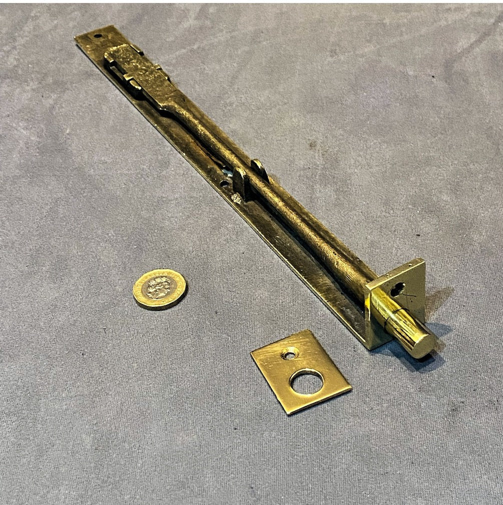 12" Recessed Brass Door Bolt — view 3