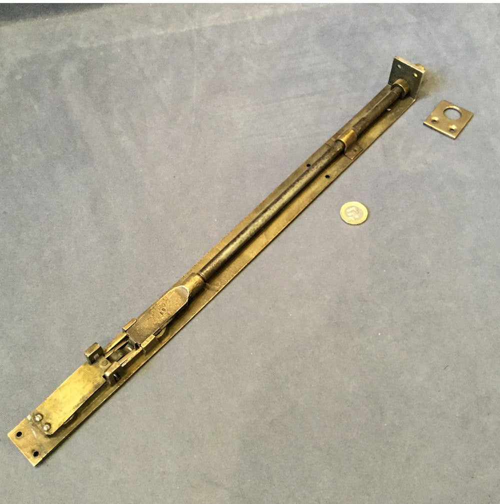 18" Recessed Brass Door Bolt — view 3