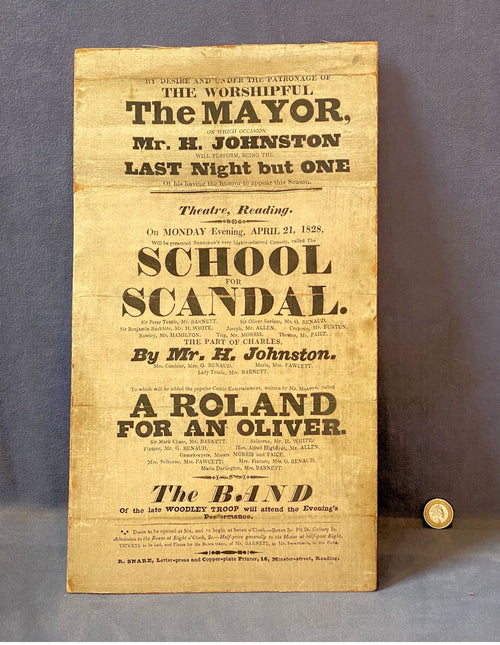 1828 Reading Theatre Programme — Copper, 1828