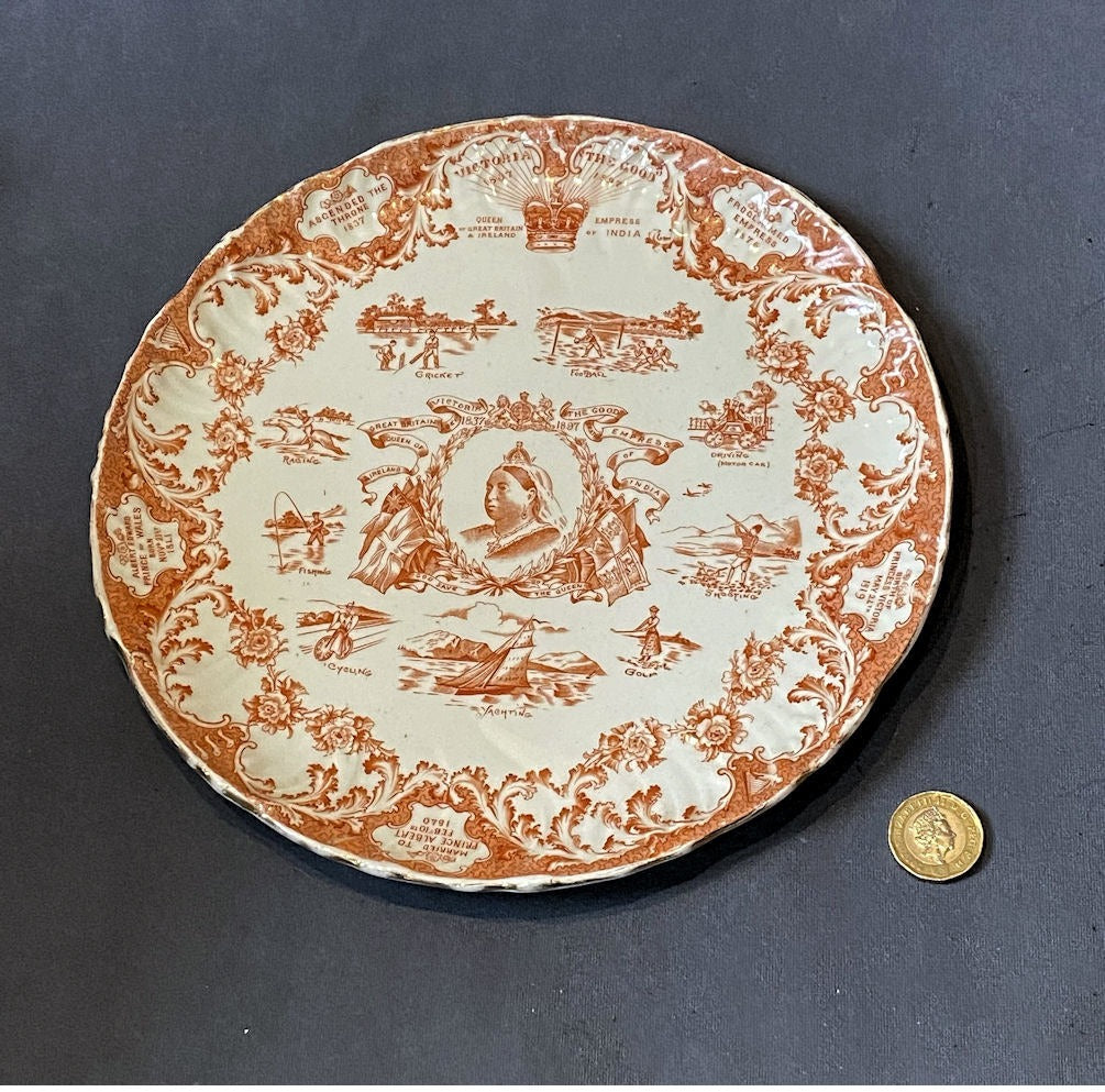 1897 Queen Victorias Diamond Jubilee Plate — Ceramic, 1837