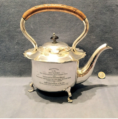 1912 Engraved Nickel Plated Kettle — Nickel, 1912