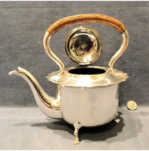 1912 Engraved Nickel Plated Kettle — view 2