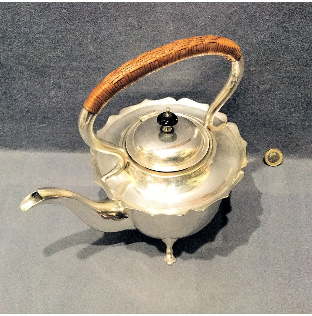 1912 Engraved Nickel Plated Kettle — view 3