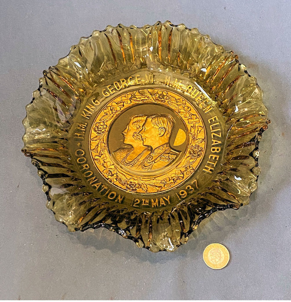 1937 Coronation Carnival Glass Bowl — Glass, 1937