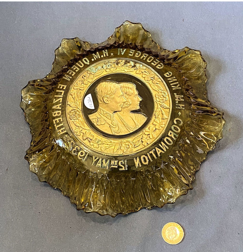 1937 Coronation Carnival Glass Bowl — view 2